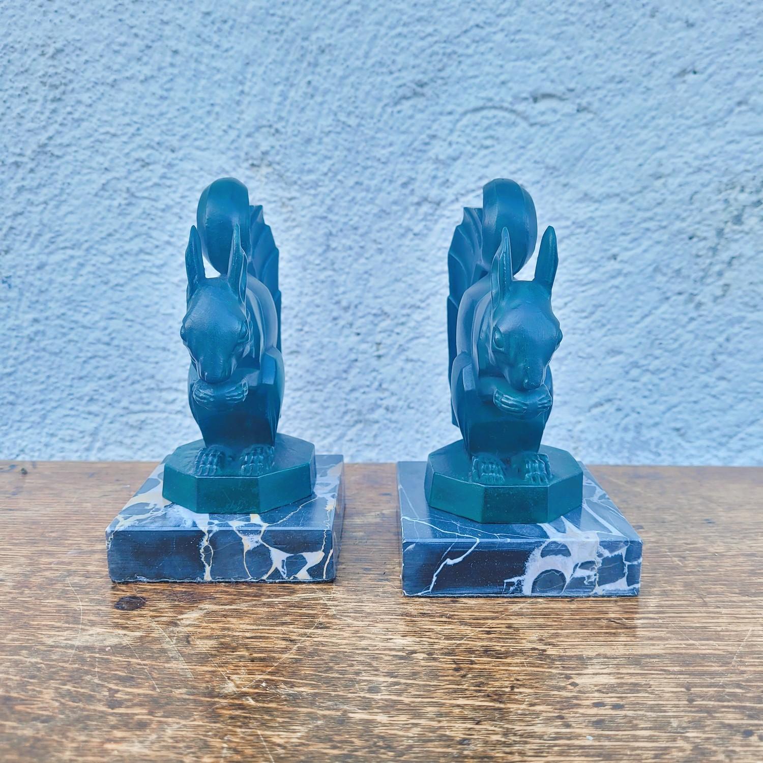 Art Déco Squirrel Bookends, Max Le Verrier, Art Deco, 20th Century in vendita