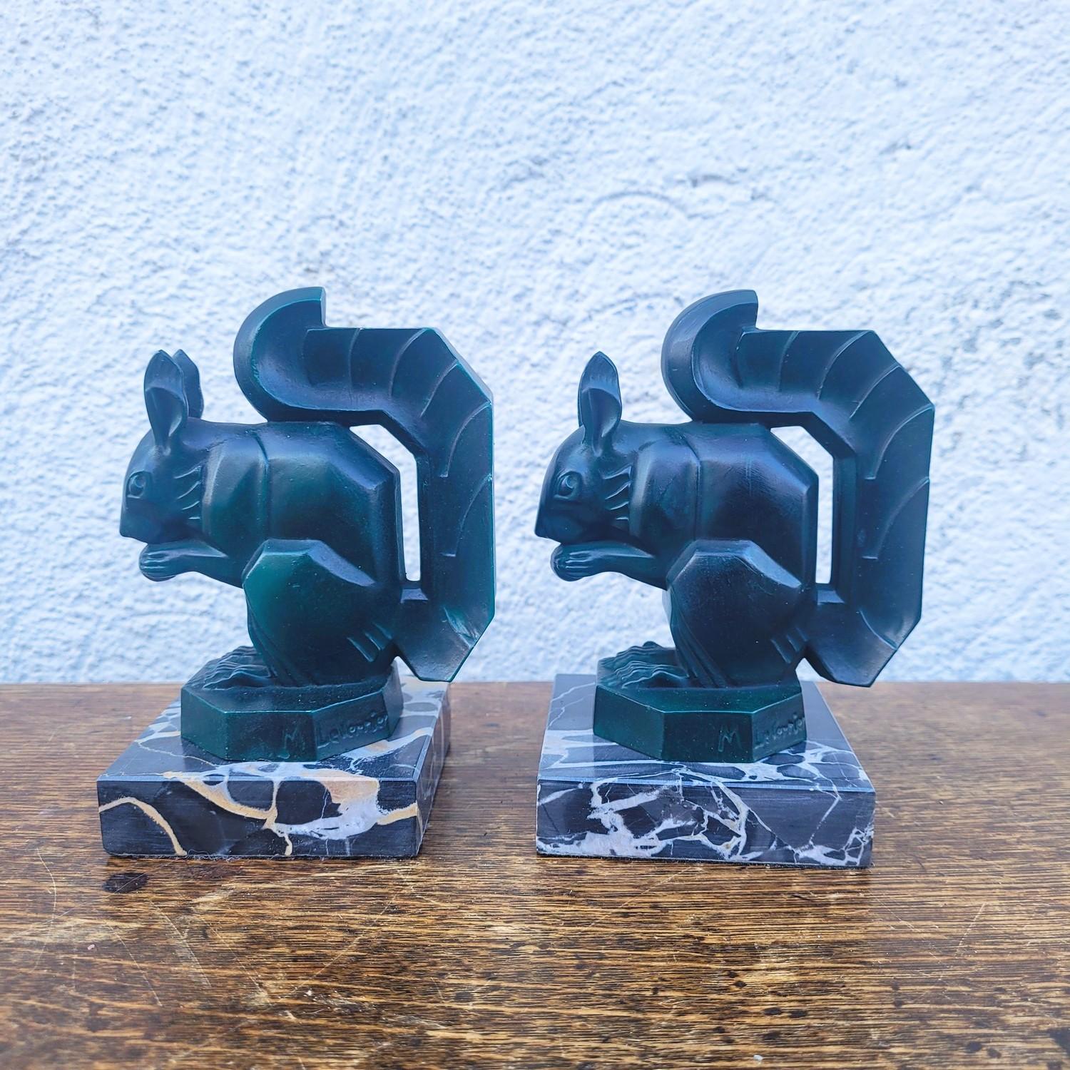 Squirrel Bookends, Max Le Verrier, Art Deco, 20th Century In condizioni buone in vendita a MARSEILLE, FR