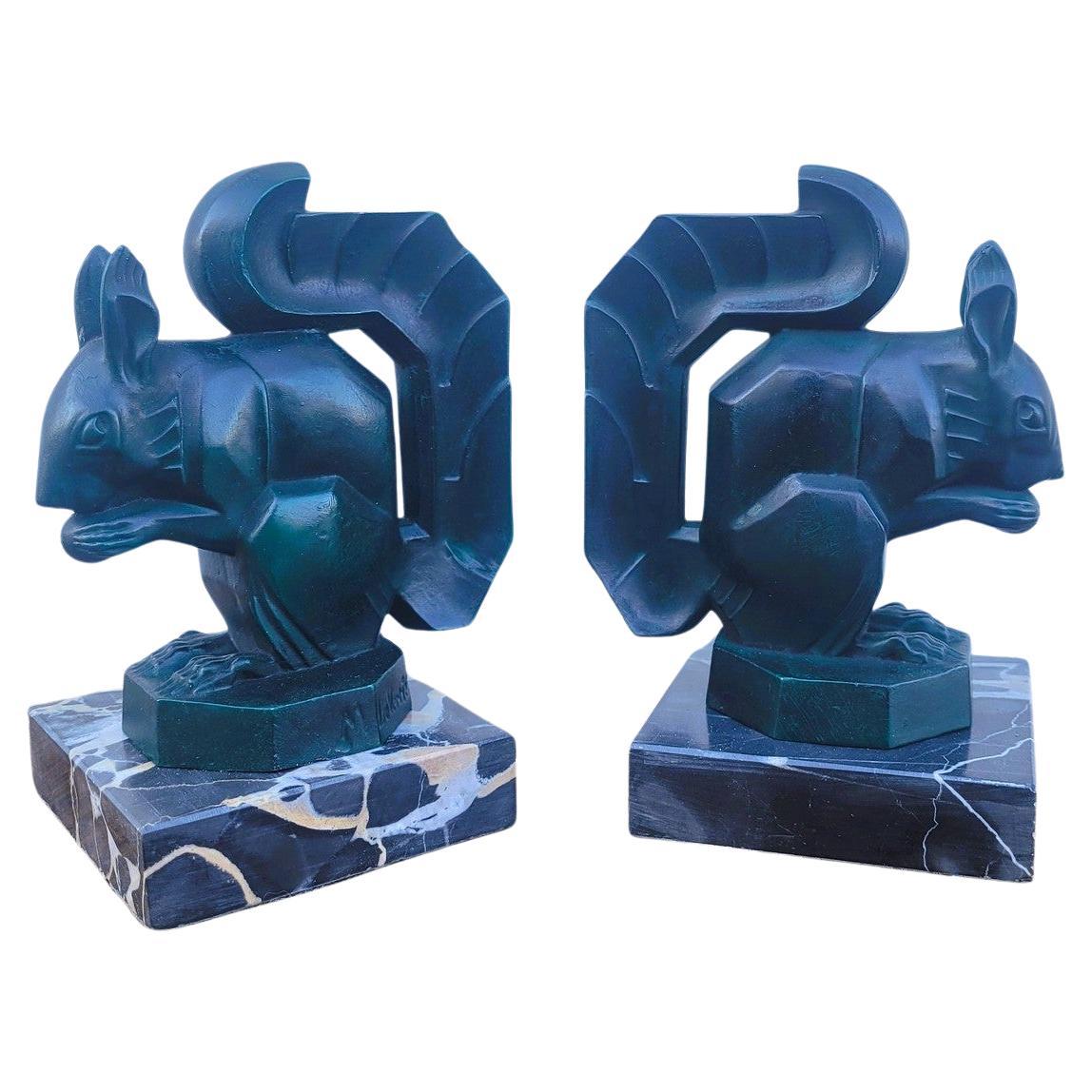 Squirrel Bookends, Max Le Verrier, Art Deco, 20th Century