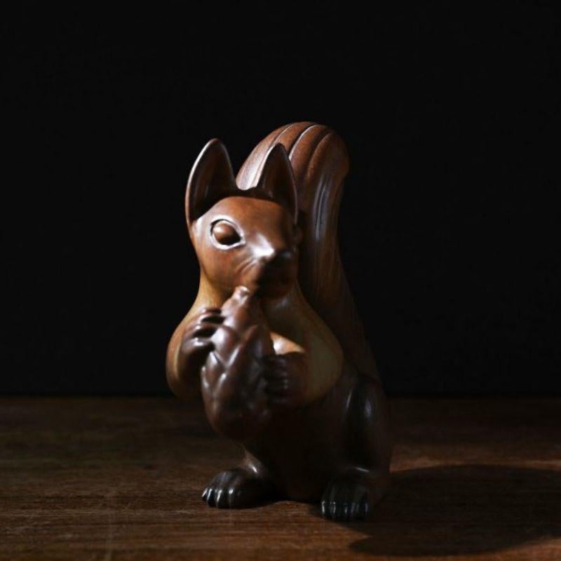 Mid-20th Century Squirrel Figurine in Ceramic by Gunnar Nylund