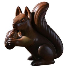 Squirrel Figurine in Ceramic by Gunnar Nylund