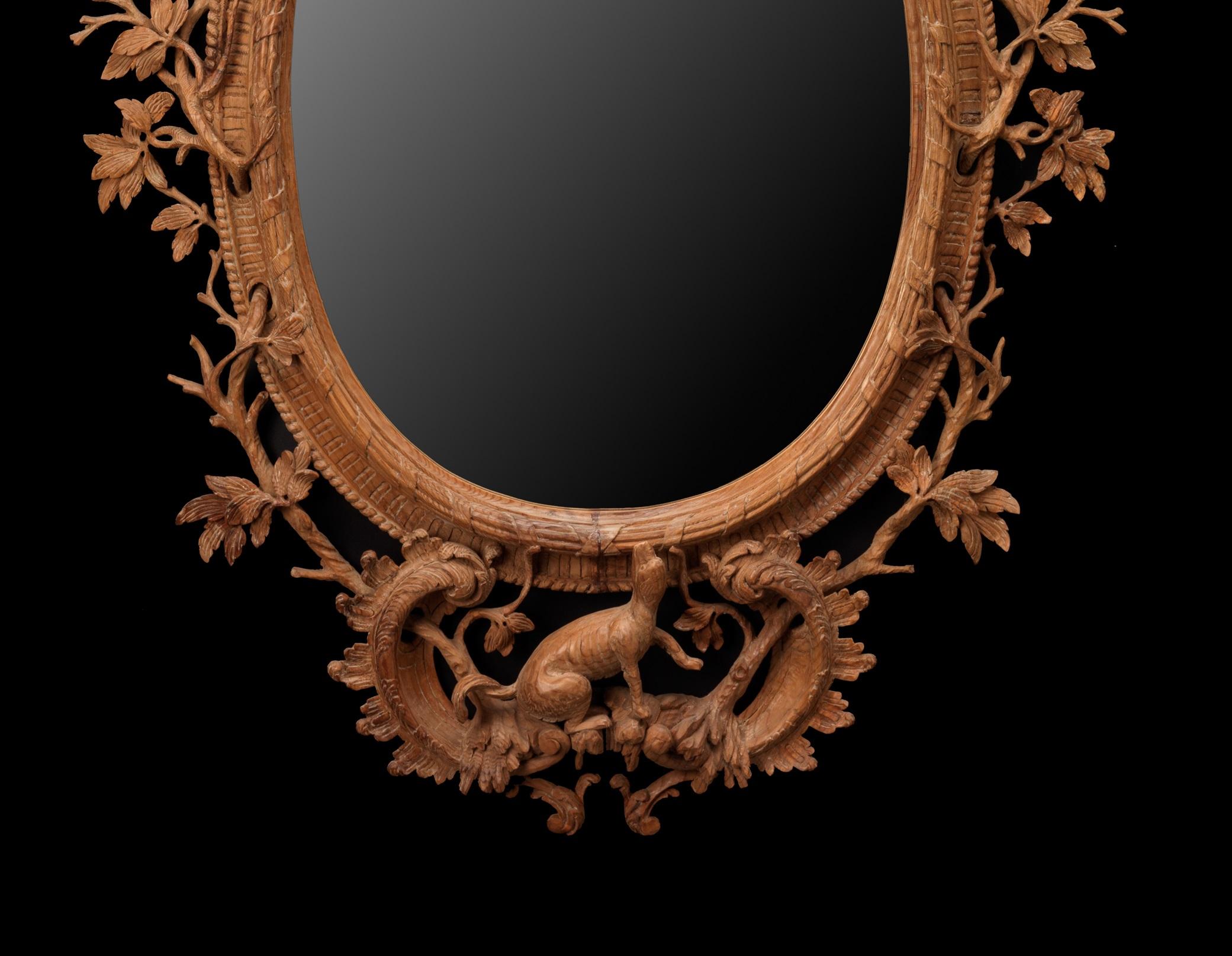 English Squirrel Mirror in the manner of Thomas Johnson For Sale