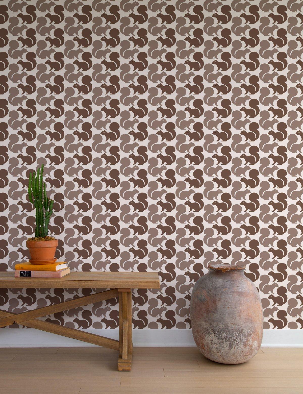 chocolate brown and cream wallpaper