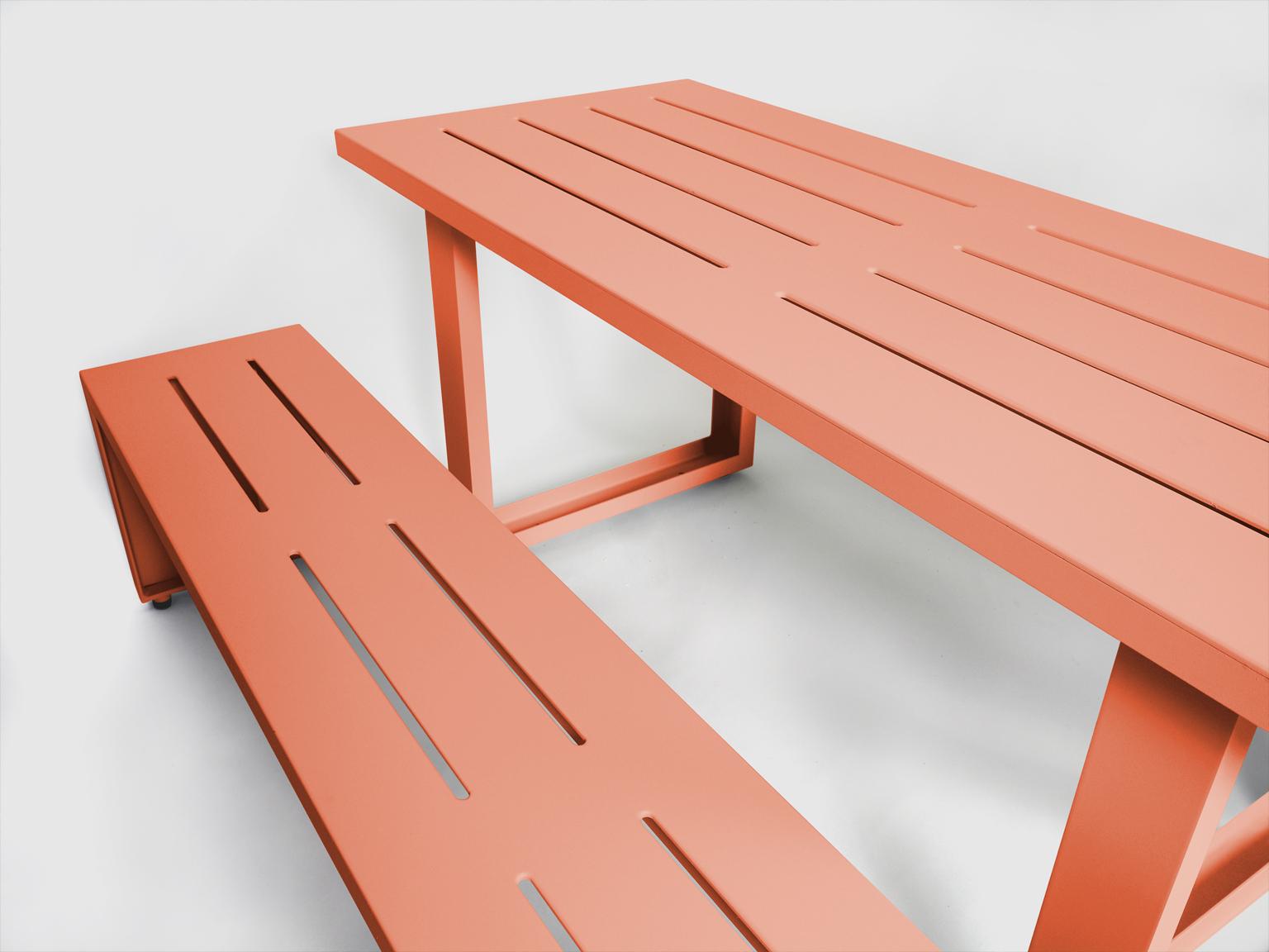 Powder-Coated Contemporary Picnic Table / Dining Set - Aluminum For Sale