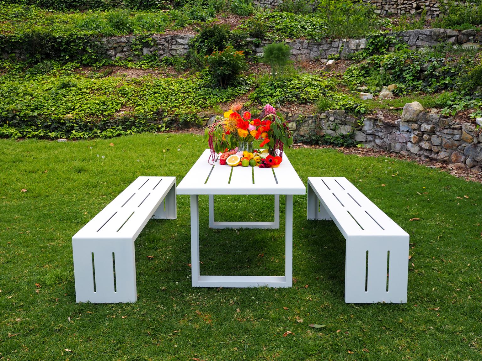 Contemporary Picnic Table / Dining Set - Aluminum  For Sale 2