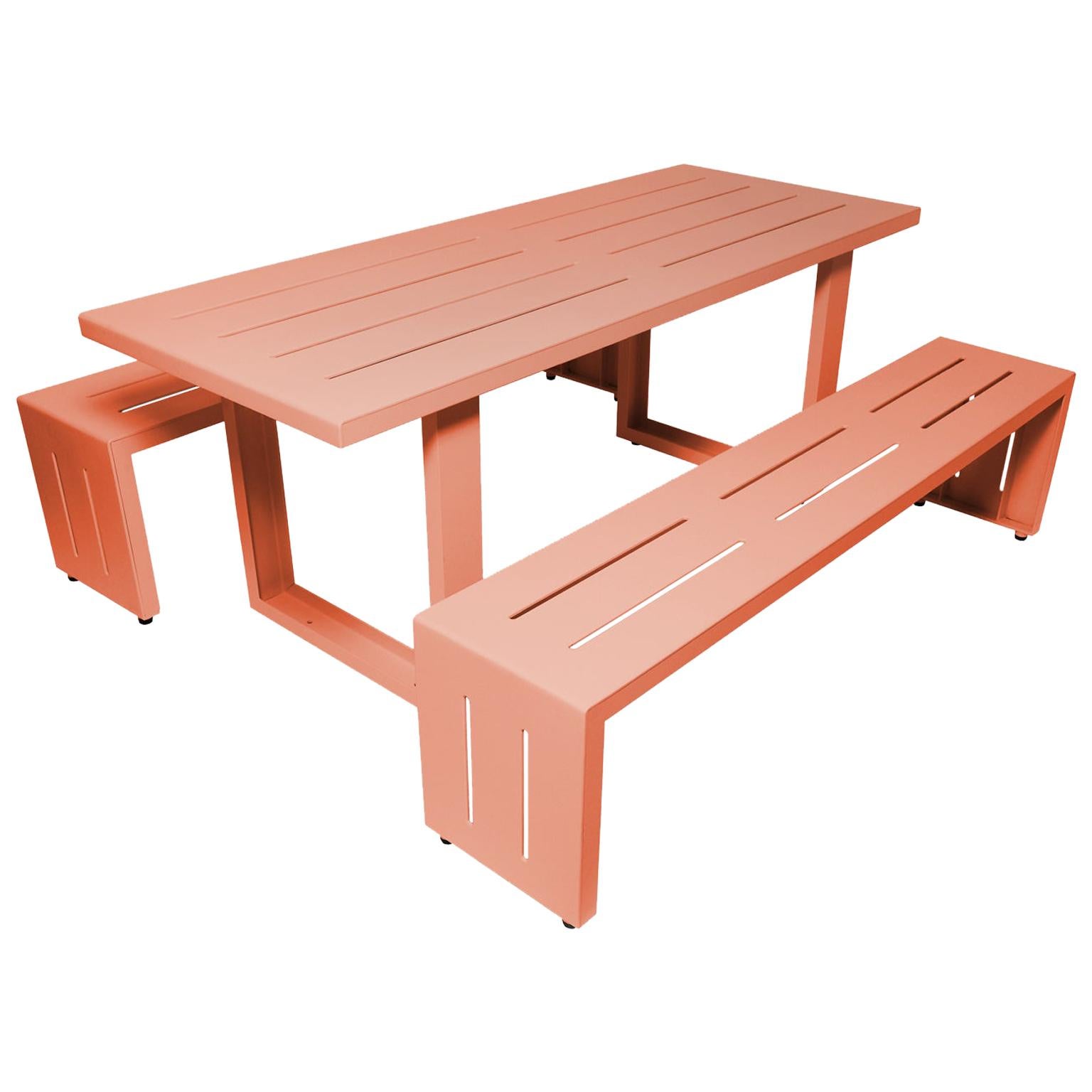 Contemporary Picnic Table / Dining Set - Aluminum  For Sale