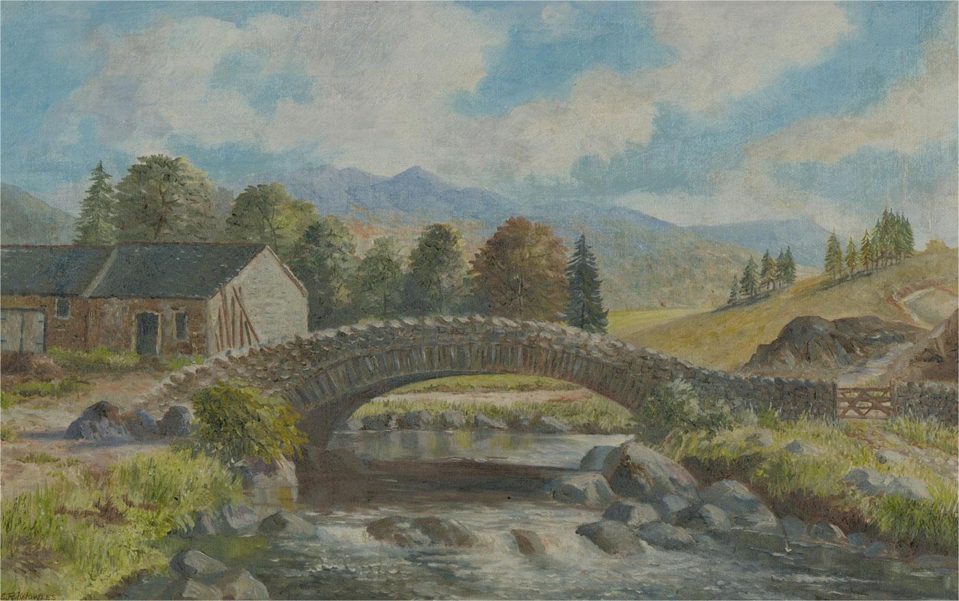 S.R. Knowles - Contemporary Oil, Old Packhorse Bridge, Cumbria For Sale 1