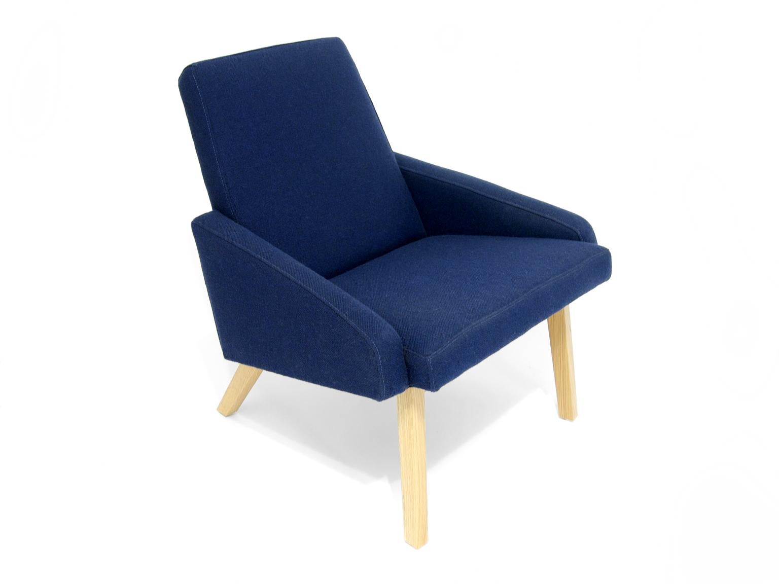 Contemporary Lounge Chair with White Oak Frame For Sale