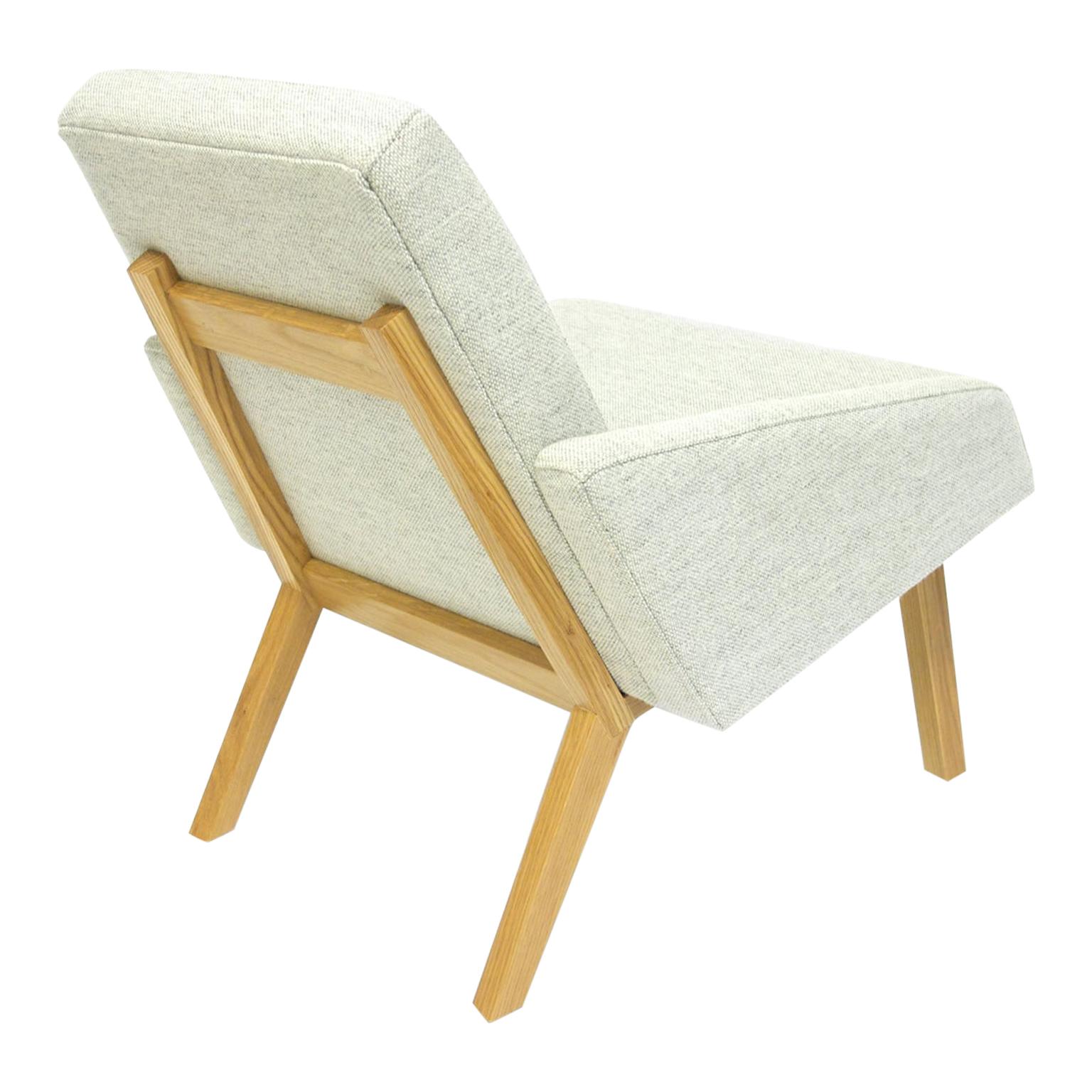 Lounge Chair with White Oak Frame For Sale