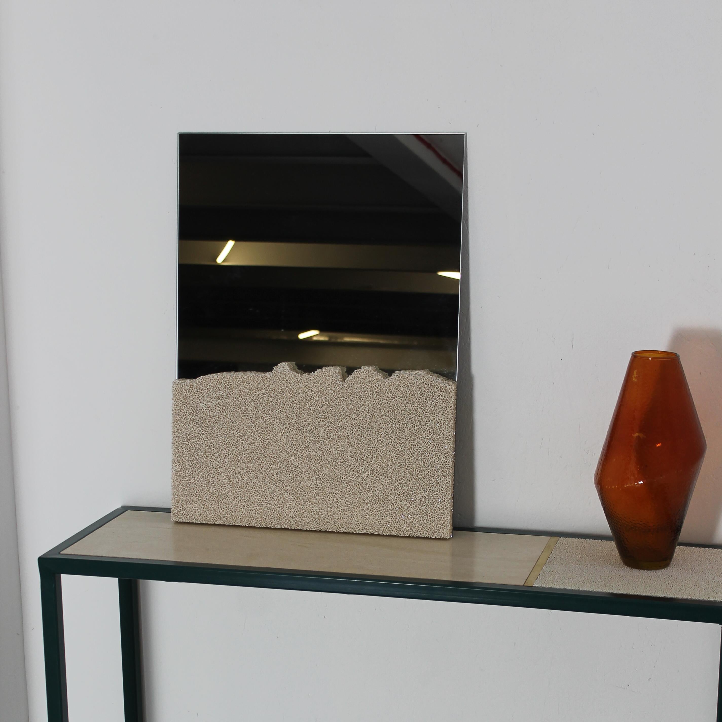 Contemporary SR - Short Rectangle, Orange, Ceramic Foam Mirror by Jordan Keaney For Sale