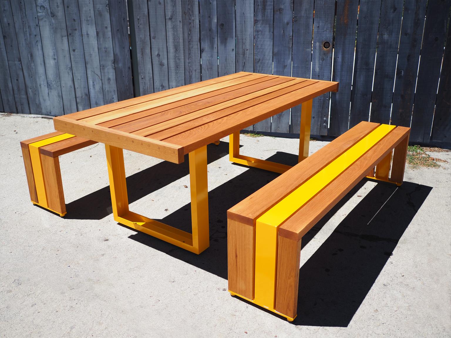 Contemporary Picnic Table / Dining Set - African Teak For Sale 1