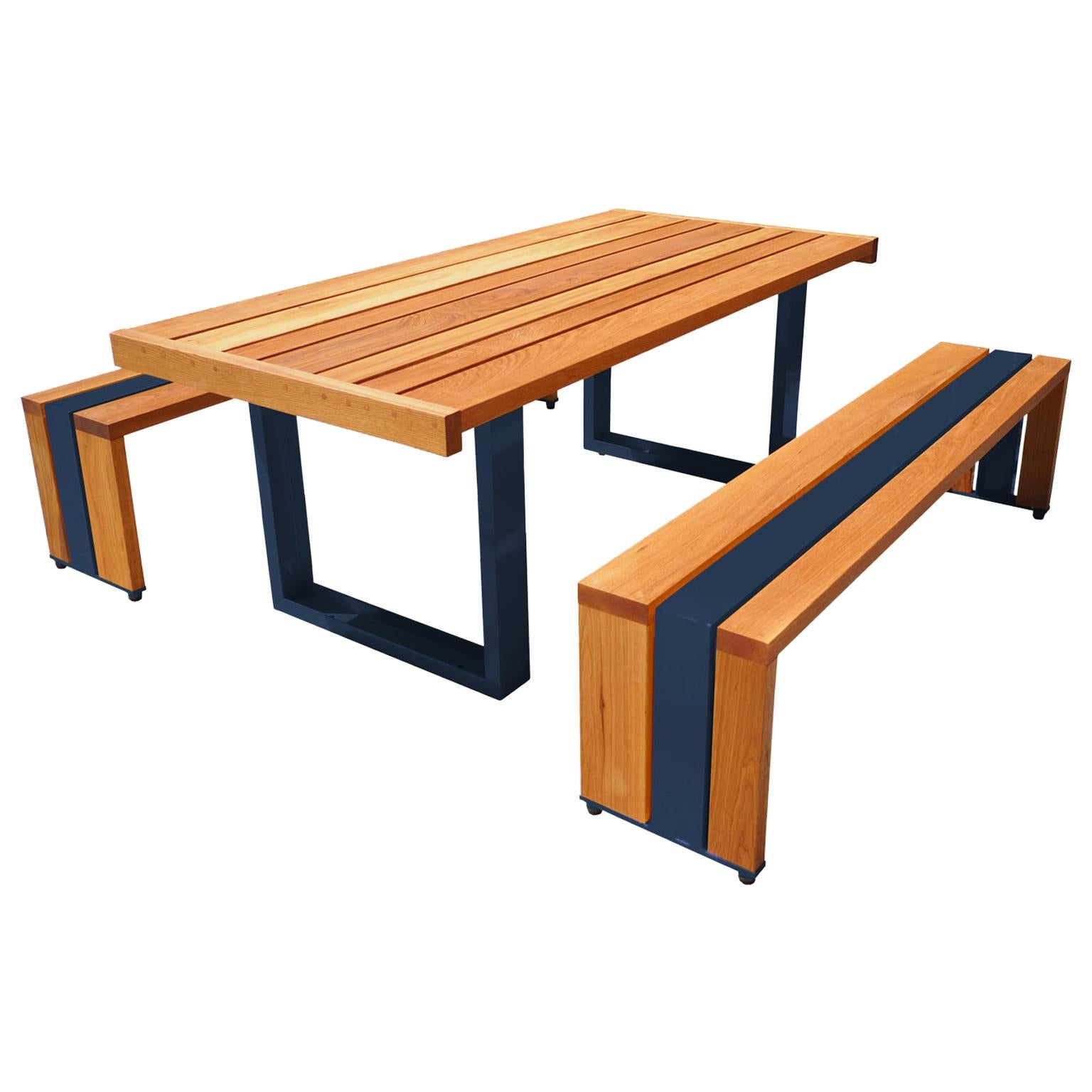 Contemporary Picnic Table / Dining Set - White Oak For Sale