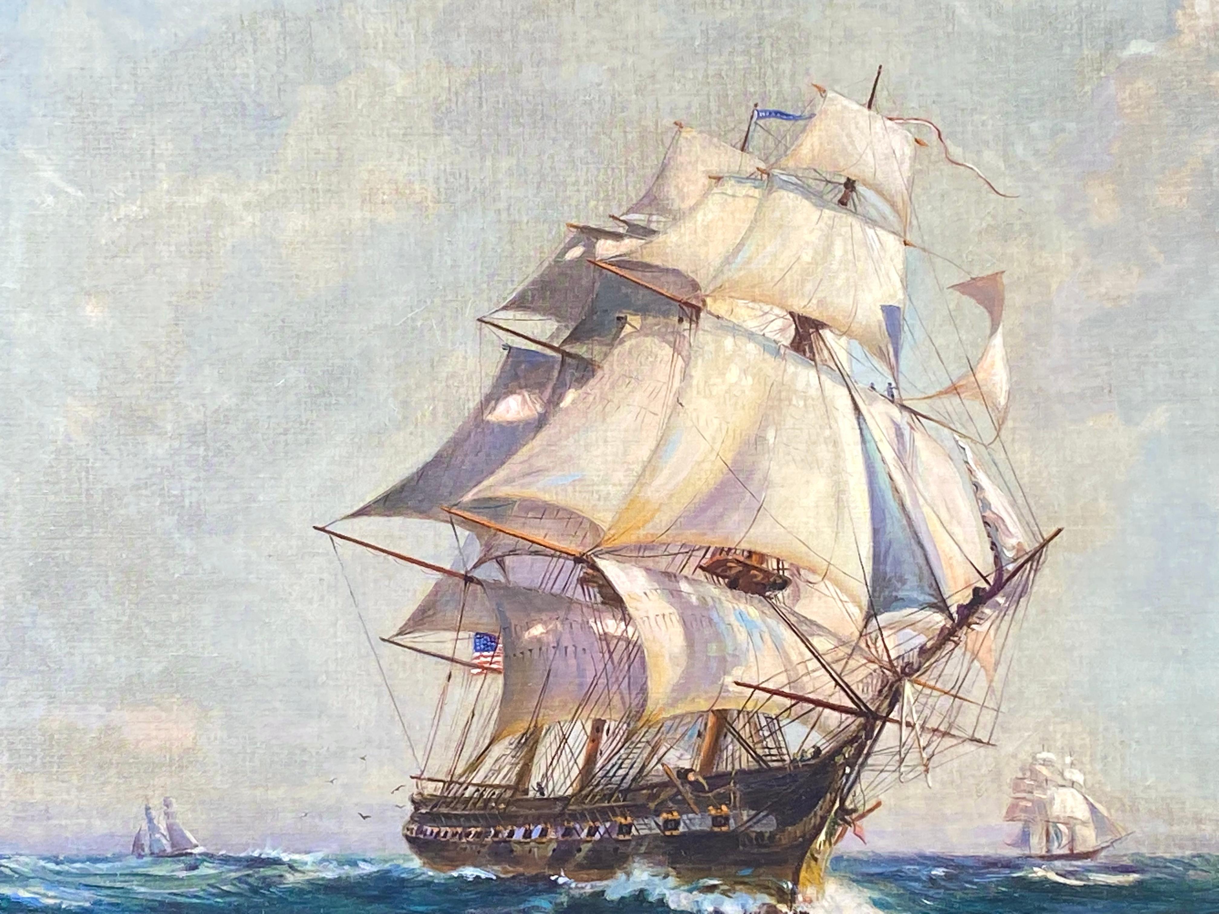 “U.S.S. Constitution 1797” - Academic Painting by S.R. Wright