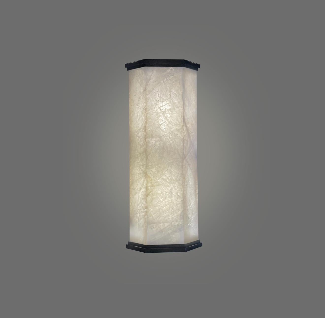 SRA24 Rock Crystal Sconce By Phoenix In New Condition For Sale In New York, NY