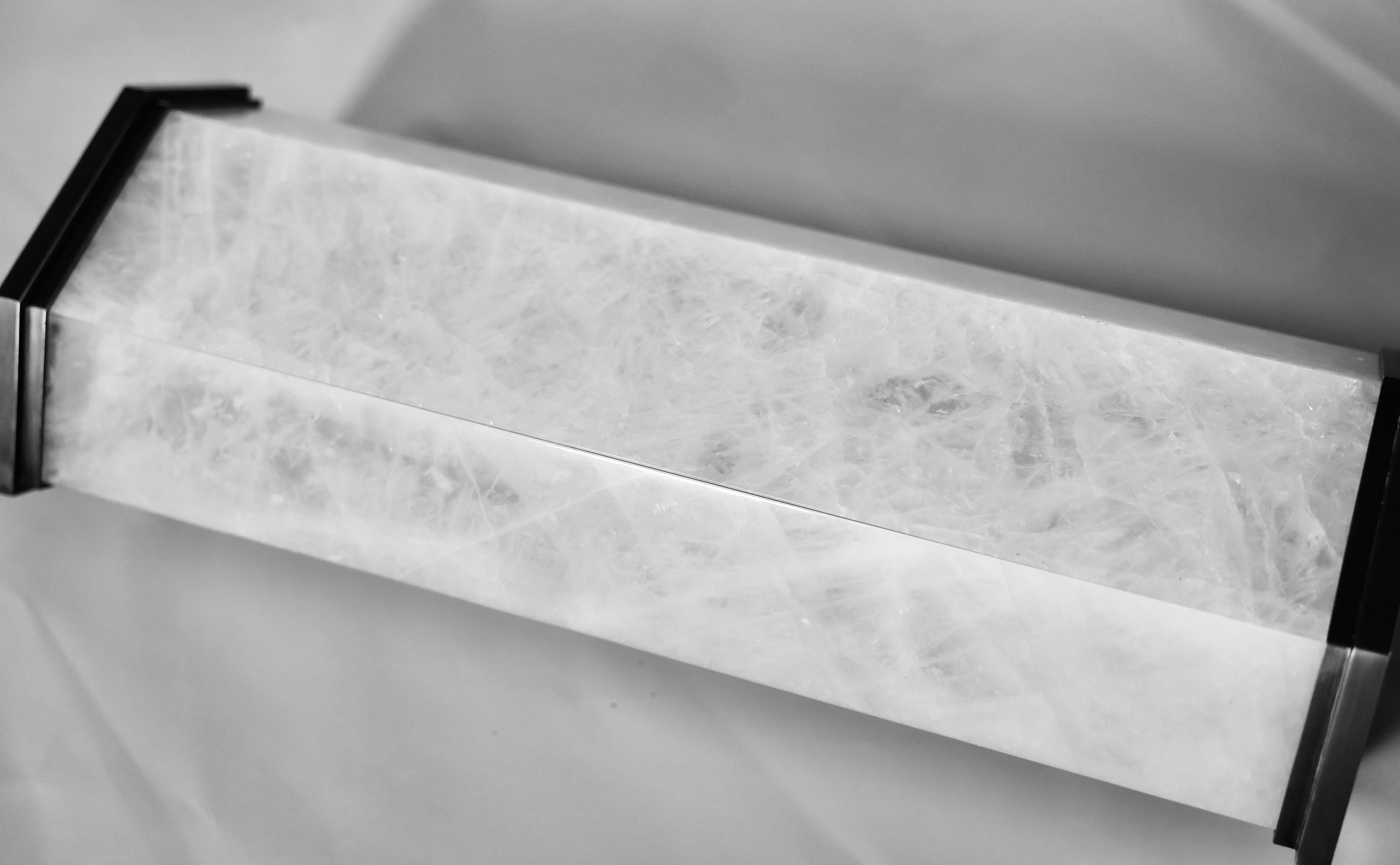 Contemporary SRA24 Rock Crystal Sconce By Phoenix For Sale