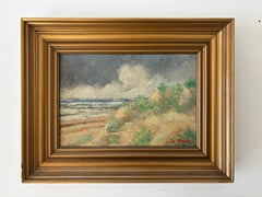 Søren Bach (b. 1917) – Danish Coastal Landscape with Dunes and Sea, Oil Painting