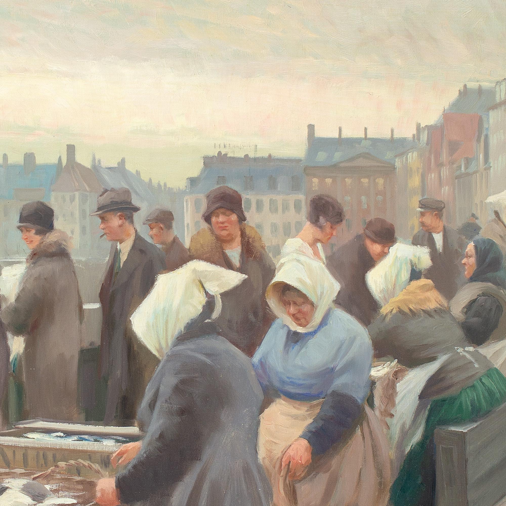 Søren Christian Bjulf, Fischmarkt am Gammel Strand, Kopenhagen, Ölgemälde 8