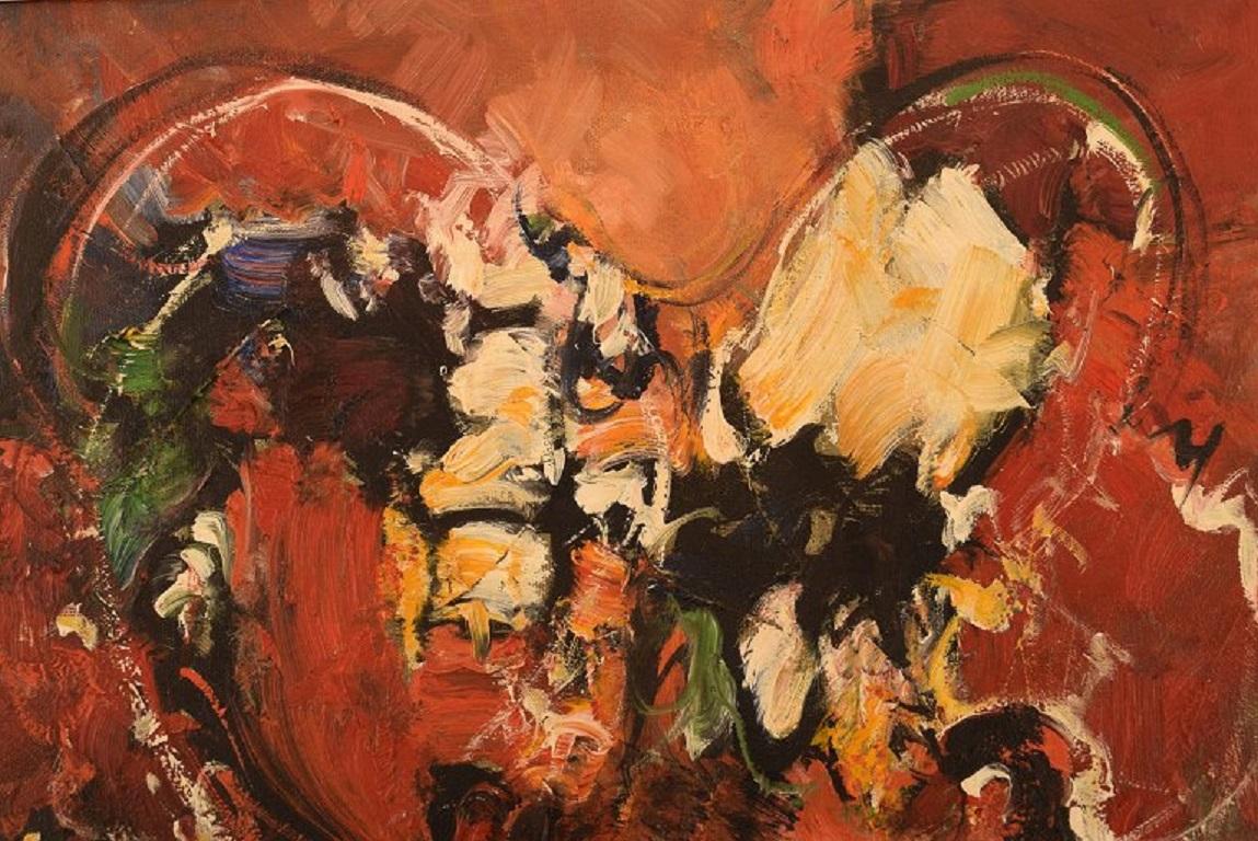 Modern Søren Edsberg, Denmark, Oil on Canvas, Abstract Composition, 1970s For Sale
