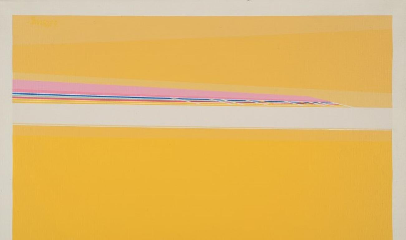 American Søren Edsberg, Oil on canvas. Abstract composition. For Sale