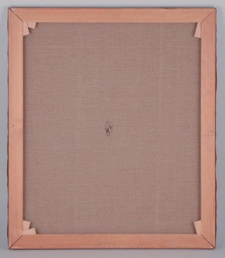 Late 20th Century Søren Edsberg, Oil on canvas. Abstract composition. For Sale