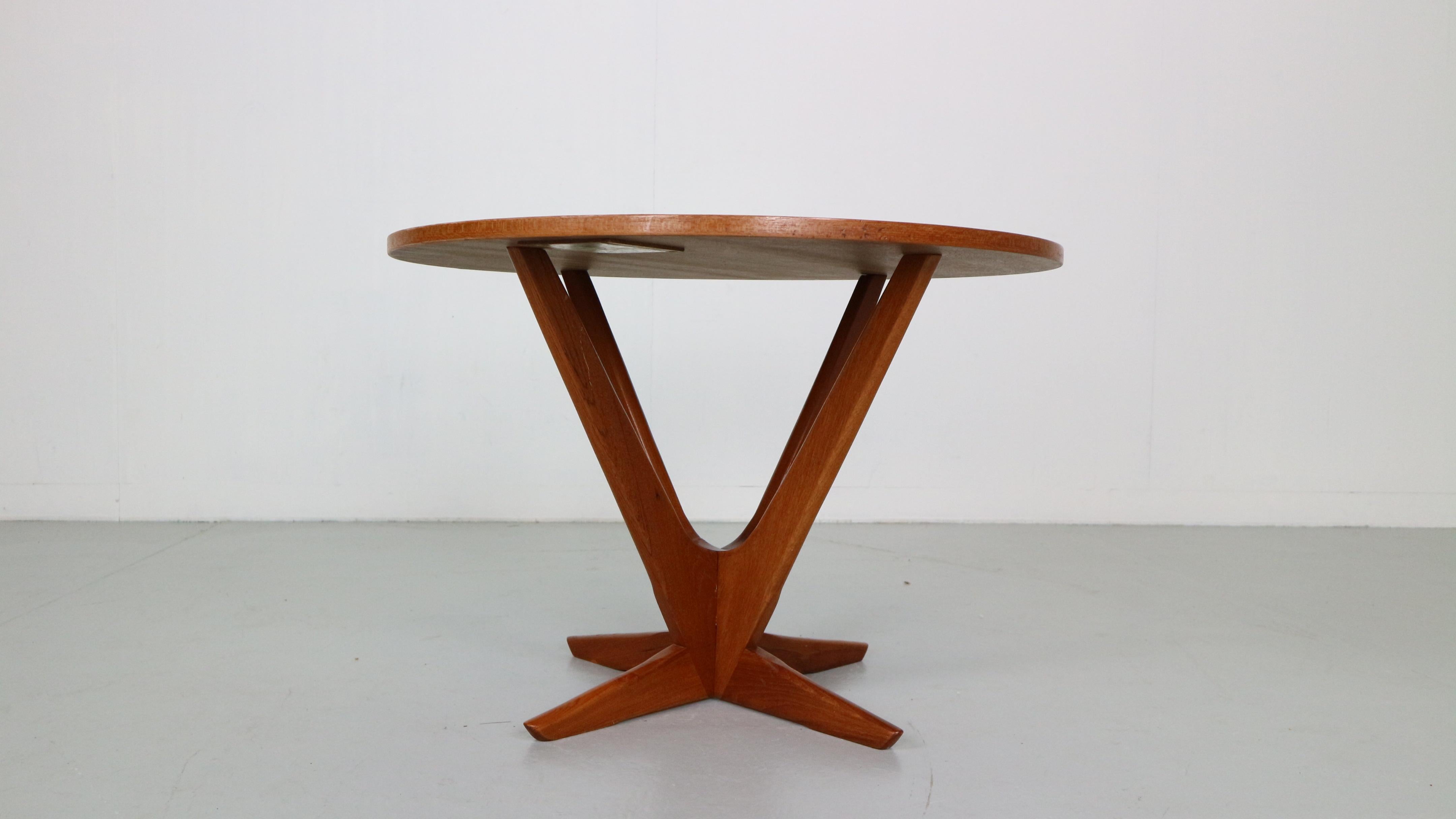 Mid-20th Century Søren Georg Jensen Teak Round Coffee Table for Kubus, 1960, Denmark