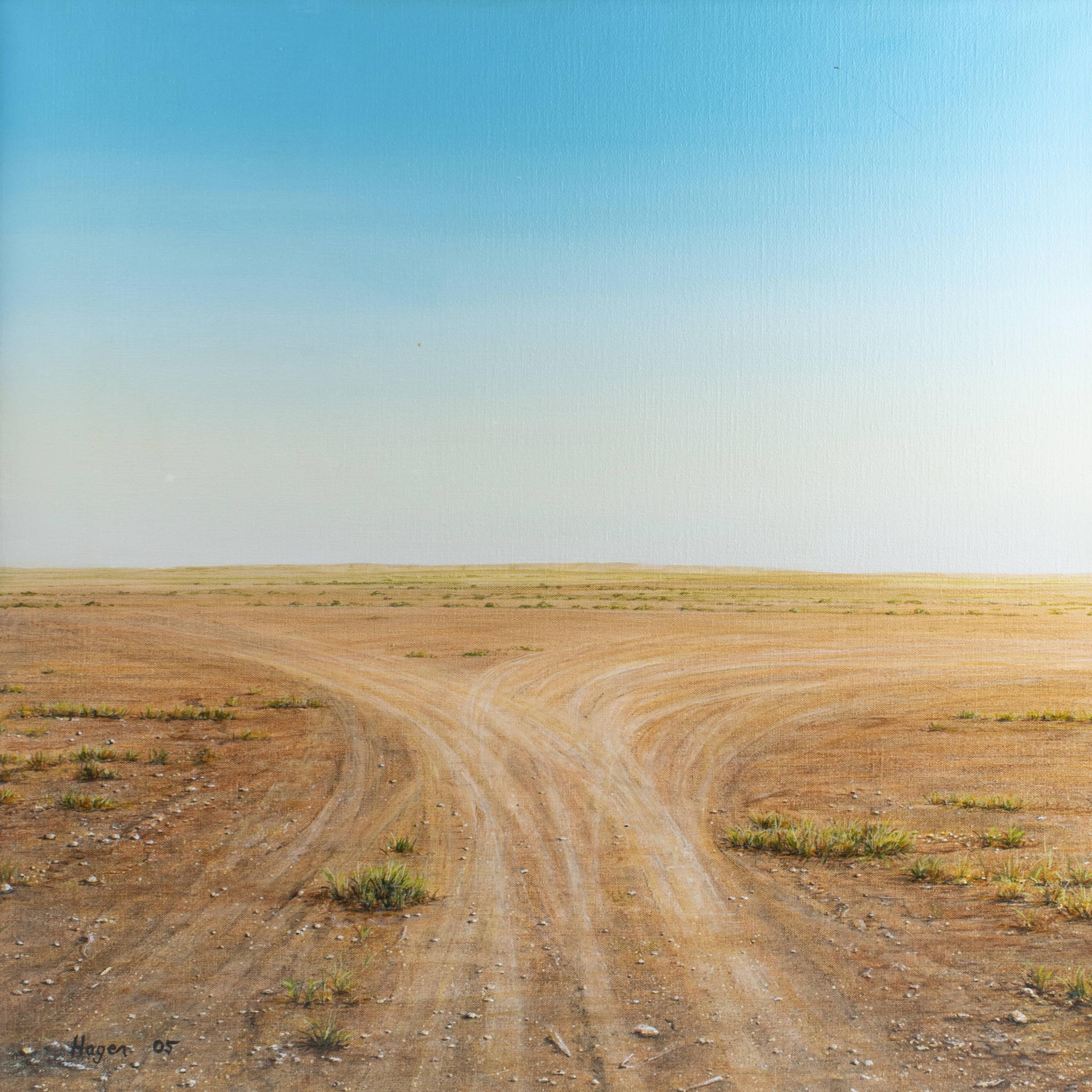 Søren Hagen (danois) b. 1957
Paysage de prairie, Arizona.

Acrylique sur toile. Cadre en bois noir.
Signé Hagen 05 .

Sans cadre : 60 x 60 cm.