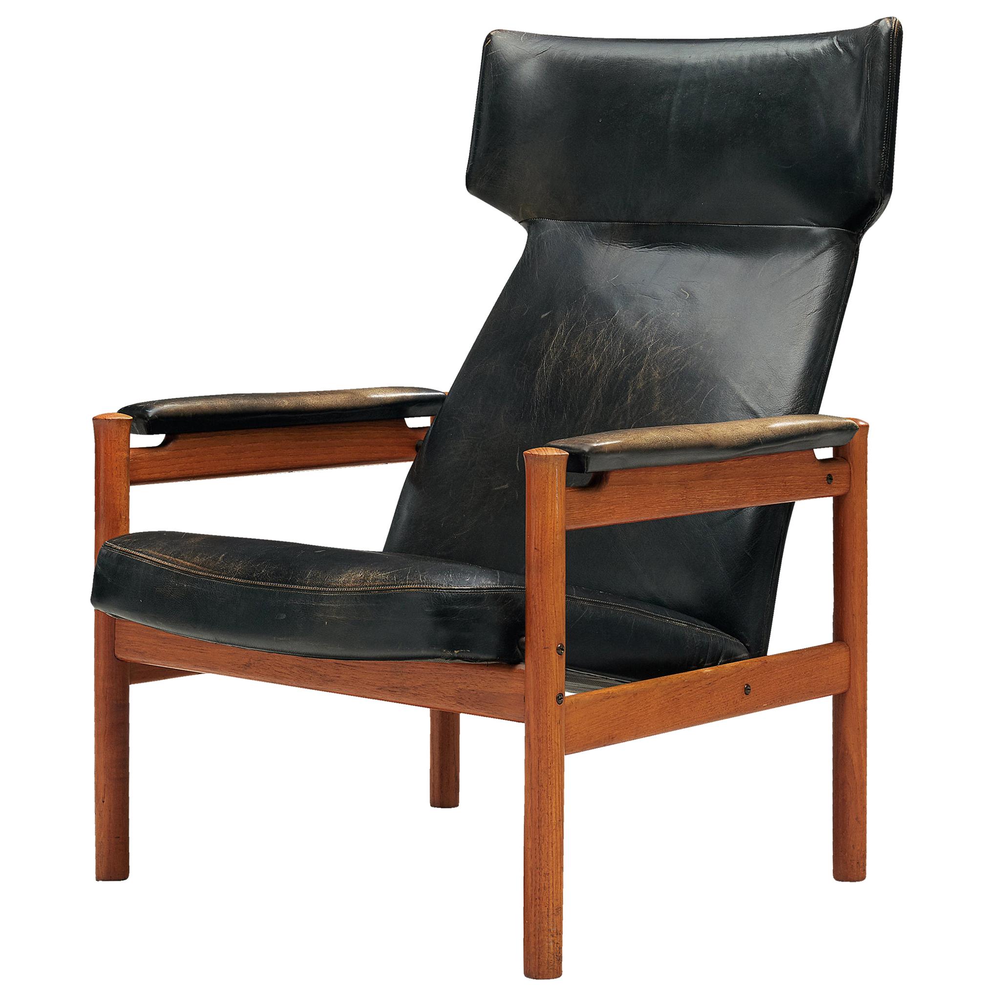 Søren Hansen Wingback Chair in Original Leather