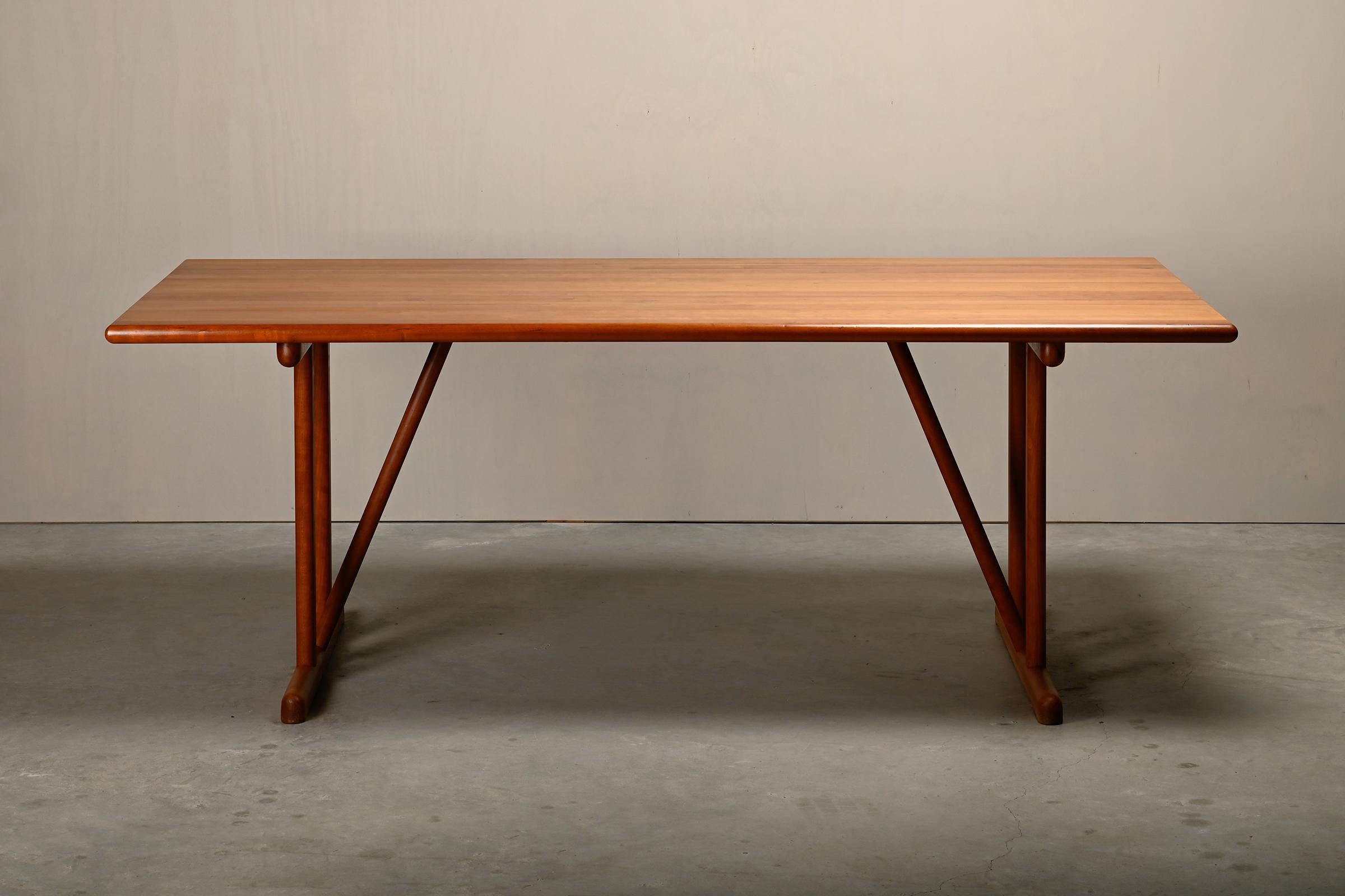 Danish Søren Holst Shaker Dining Table or Desk in solid Cherry Wood, Denmark