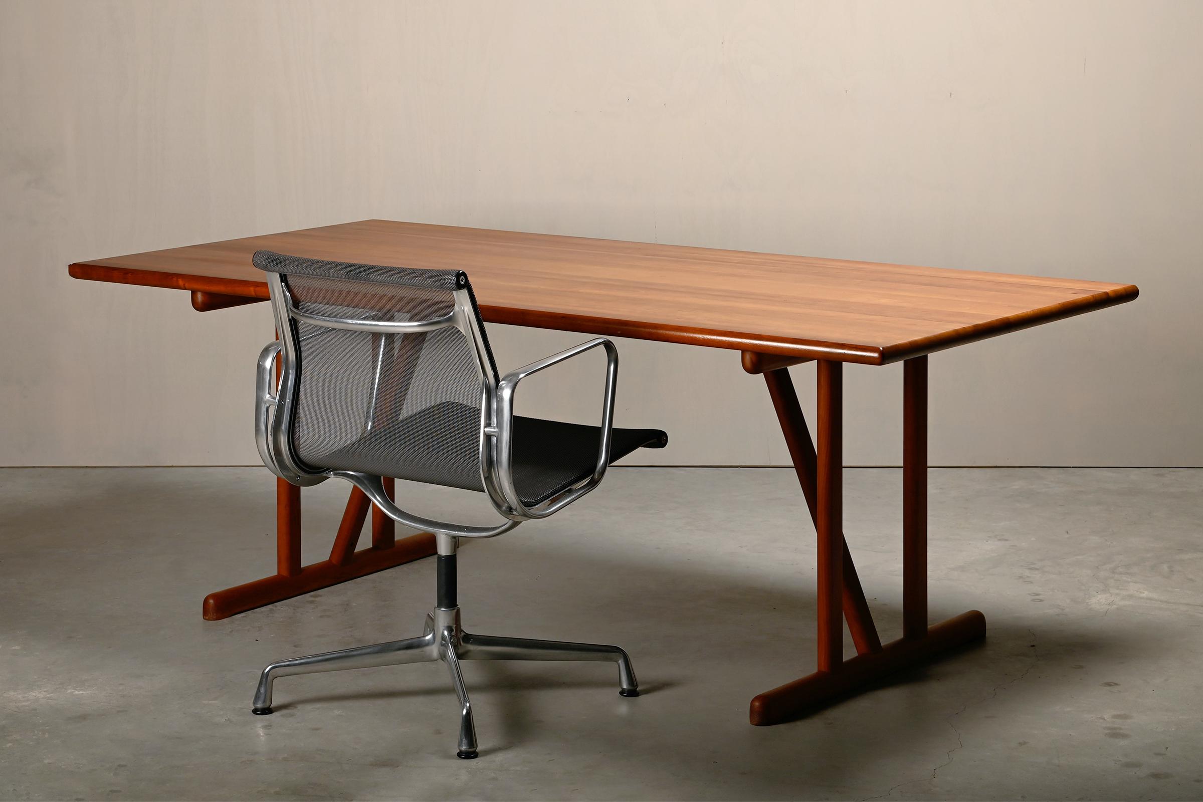 20th Century Søren Holst Shaker Dining Table or Desk in solid Cherry Wood, Denmark