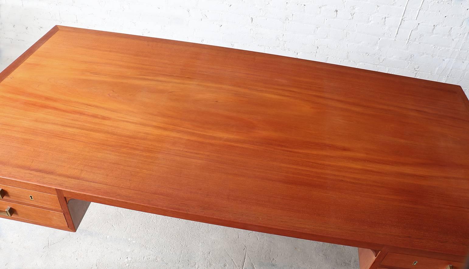 20th Century Søren Horn Mahogany Executive Desk Danish Mid-Century Modern Vintage