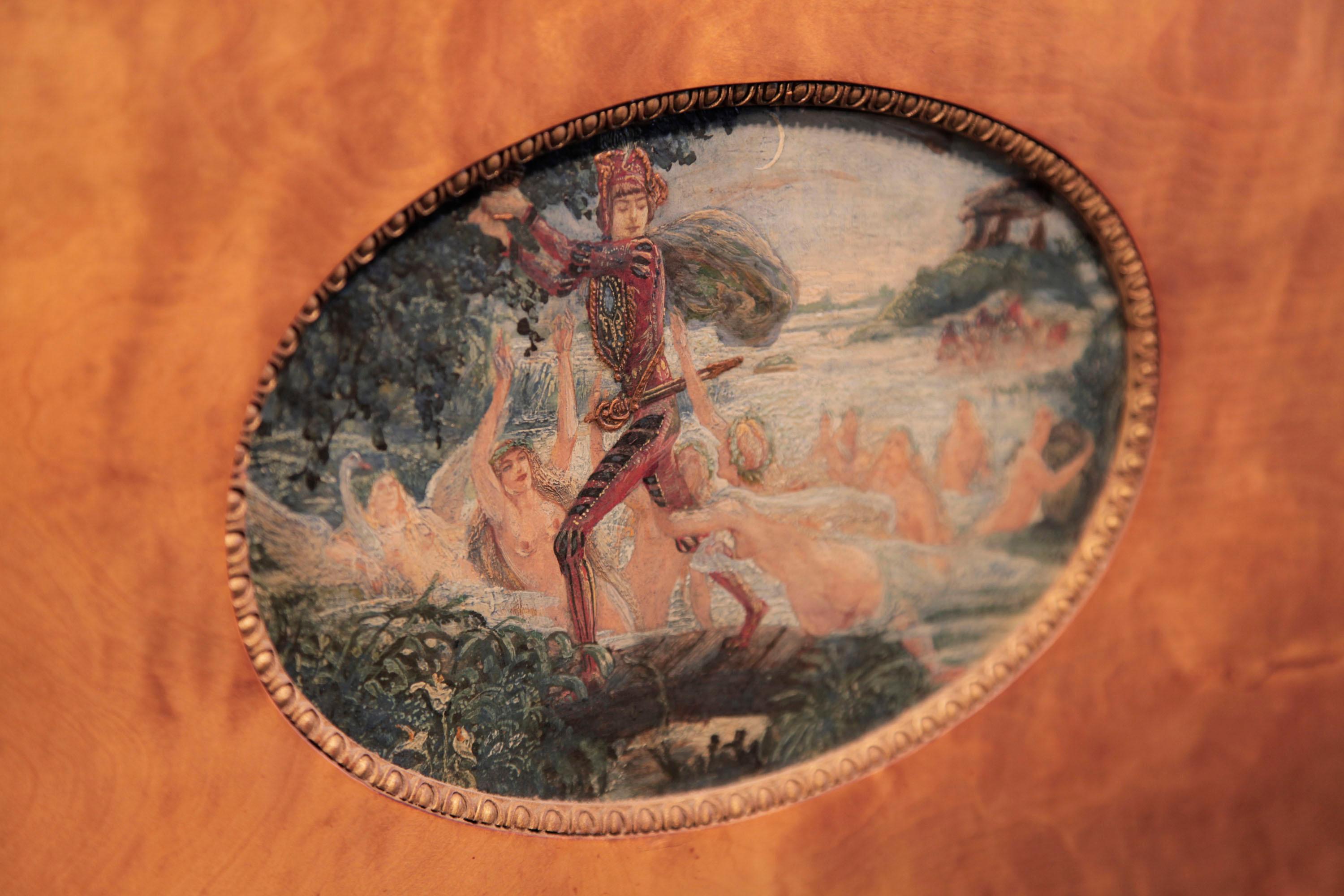 Piano à queue en érable de Jensen, pieds en cariatide peints à la main par Gudmund Hentze en vente 6