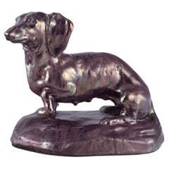 Søren Kongstrand (1872-1951), Danish ceramicist. Large sculpture of a dachshund.