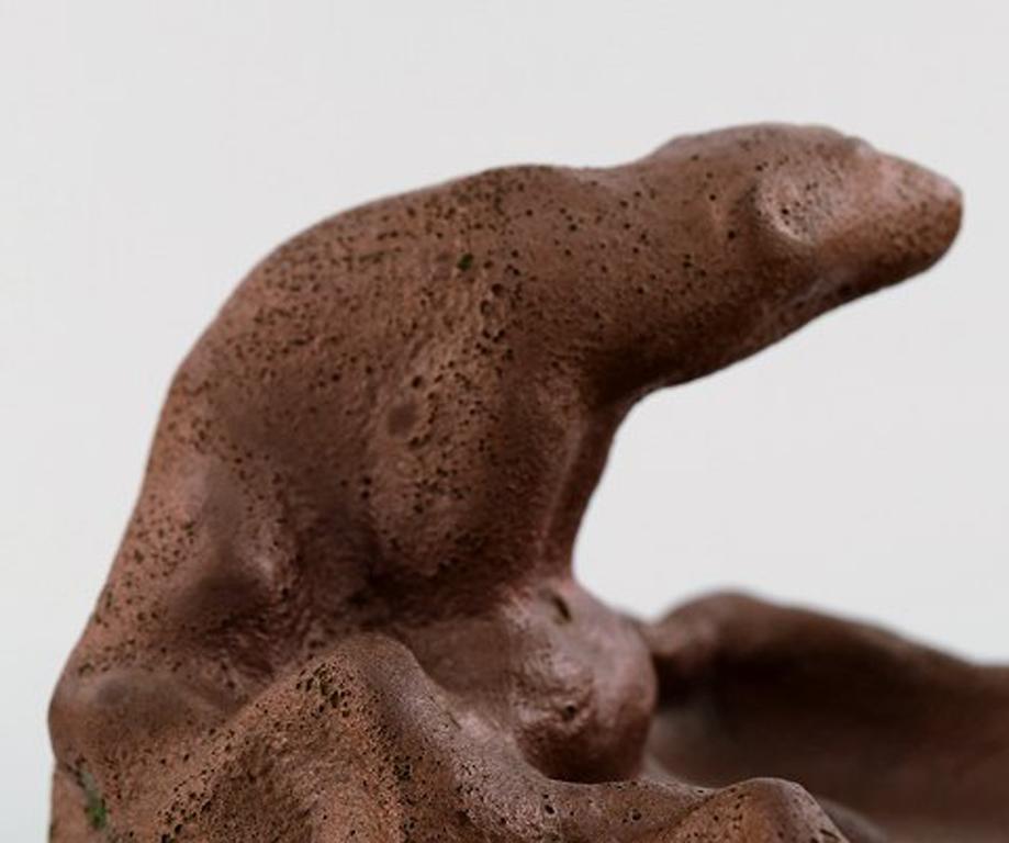 Søren Kongstrand, Denmark, Bowl with Polar Bear in Luster Glaze In Excellent Condition For Sale In København, Copenhagen