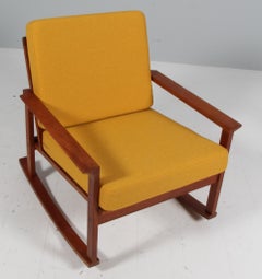 Søren Ladefoged rocking chair of teak and fabric