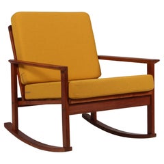 Søren Ladefoged rocking chair of teak and fabric