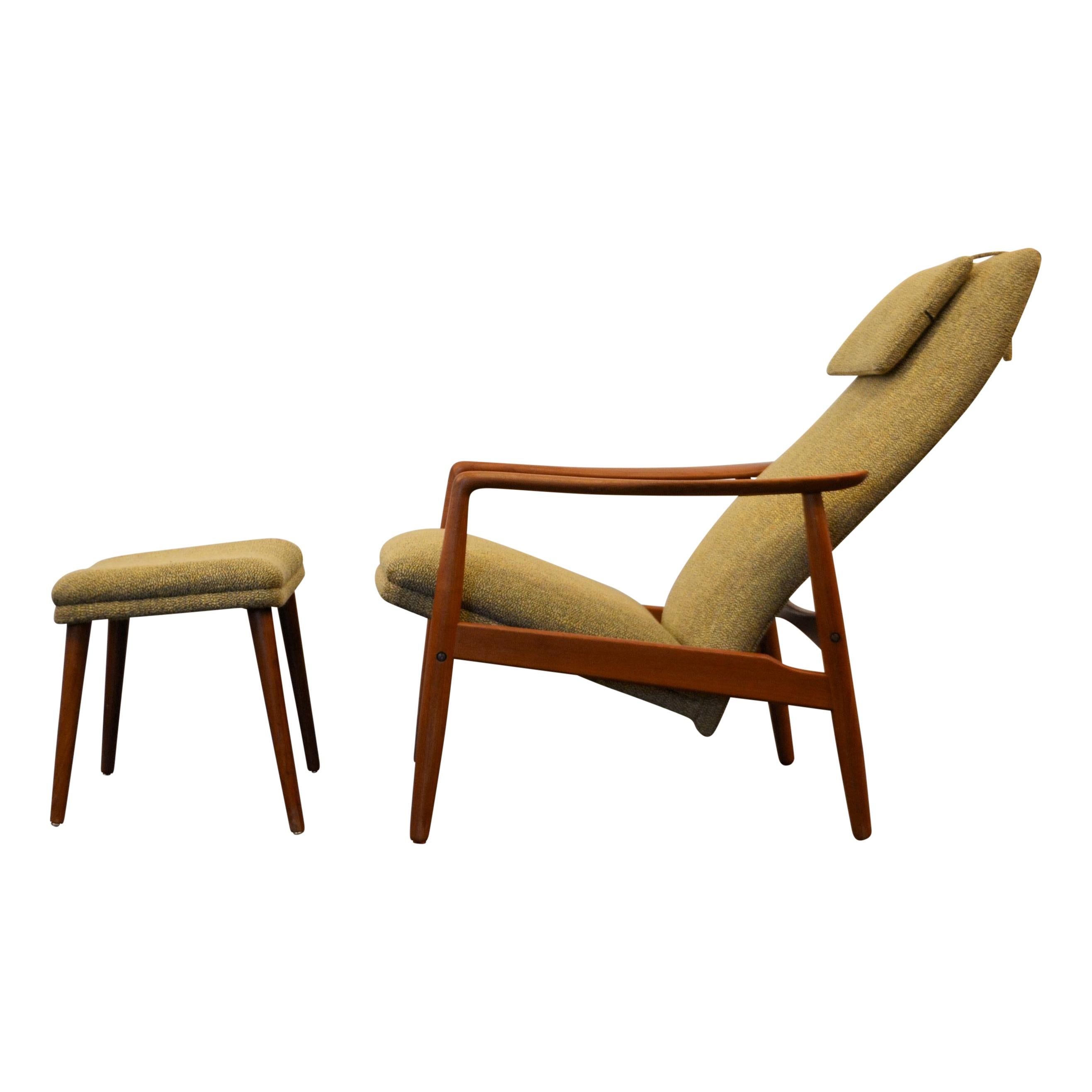 Mid-Century Modern Søren Ladefoged Teak Lounge Chair and Matching Ottoman