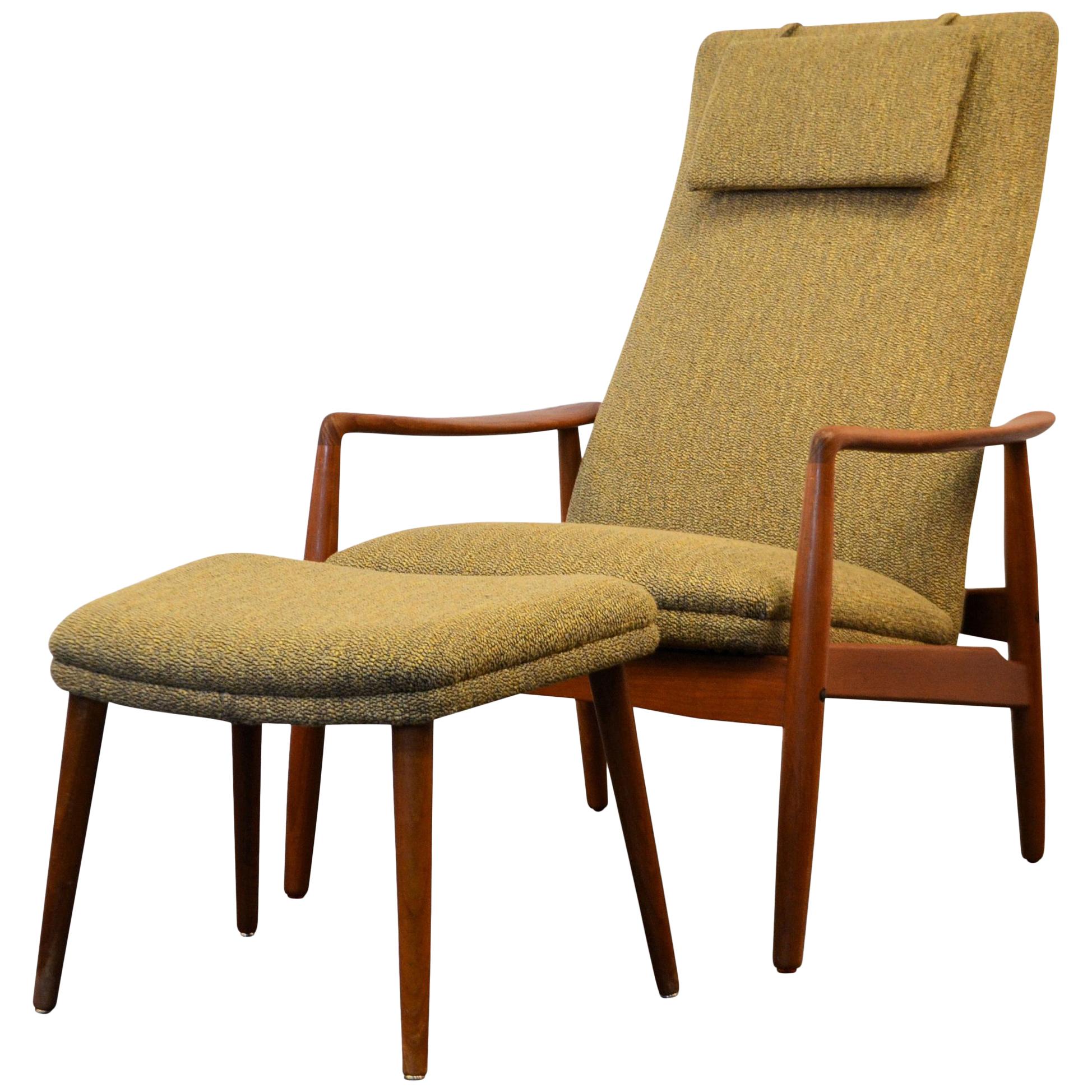 Søren Ladefoged Teak Lounge Chair and Matching Ottoman