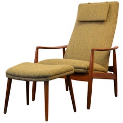 Søren Ladefoged Teak Lounge Chair and Matching Ottoman