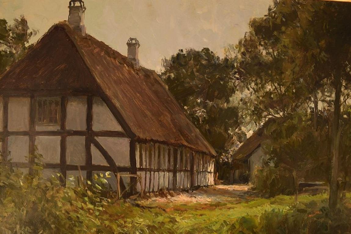 Other Søren Melchior Hansen, Oil on Board, Danish Summer Country Scenery