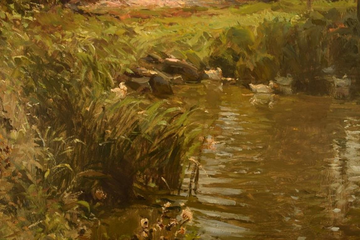 Late 20th Century Søren Melchior Hansen, Oil on Board, Danish Summer Country Scenery