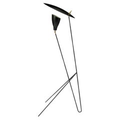 Sørensen Black 'Silhouette' Floor Lamp in Brass & Steel for Warm Nordic