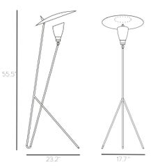 Sørensen Cashmere 'Silhouette' Floor Lamp in Brass & Steel for Warm Nordic