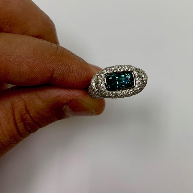 SriLanka Origin 3.12 Carat Alexandrite Diamonds 18 Karat White Gold