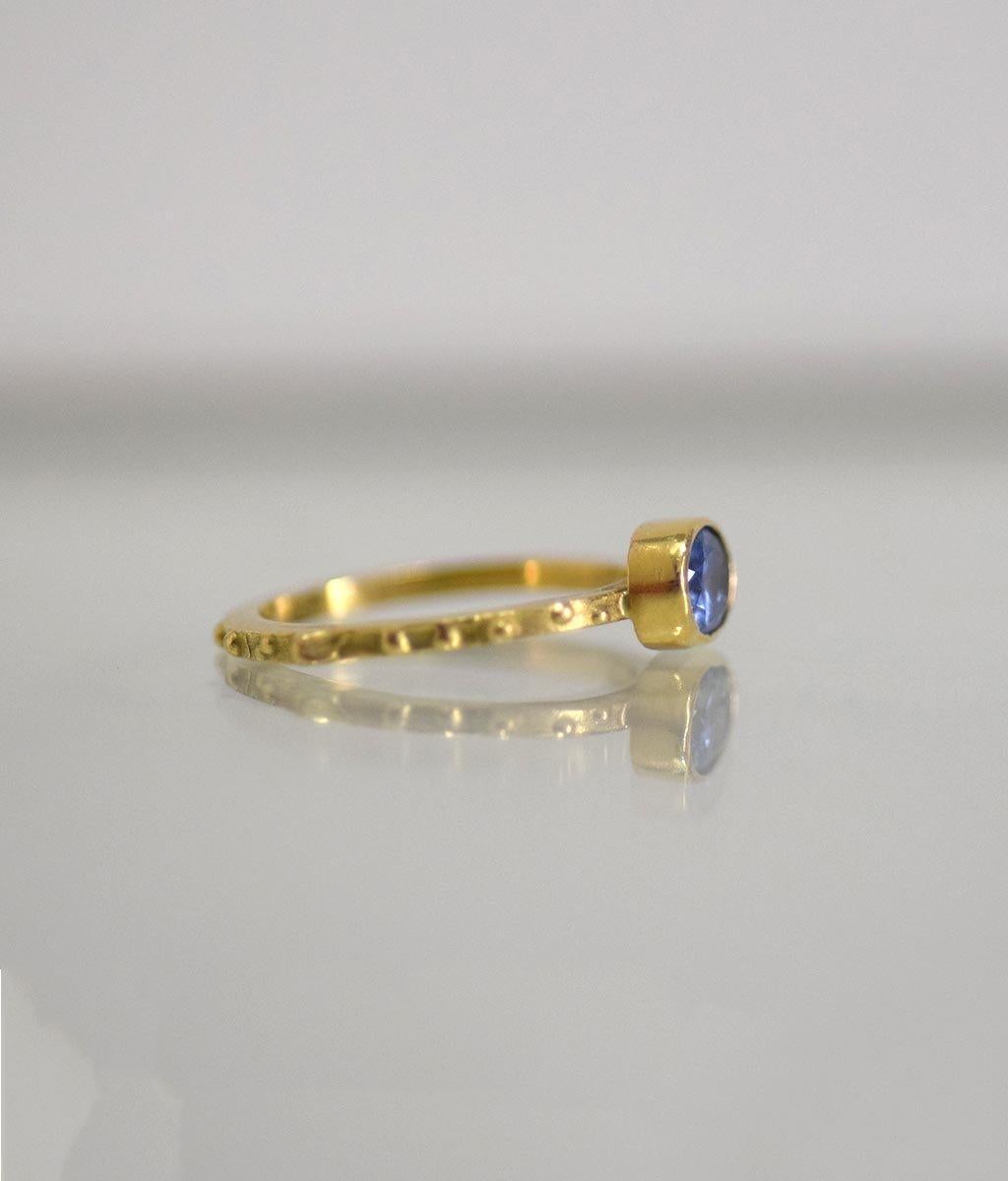 Sri Lanka Saphir 18K Gold Ring (Ovalschliff) im Angebot