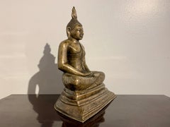 Sri Lankan Cast Bronze Seated Buddha, Kandyan Style, Early to Mid 19th Century
