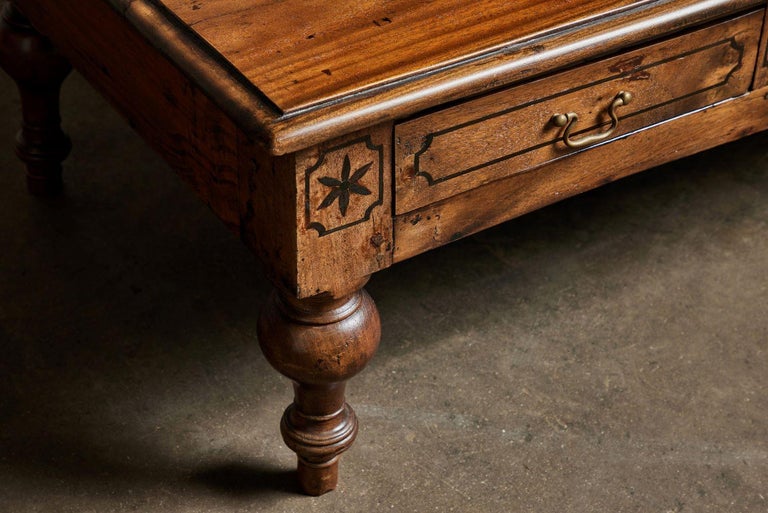 Sri Lankan Coffee Table with Drawers For Sale at 1stDibs