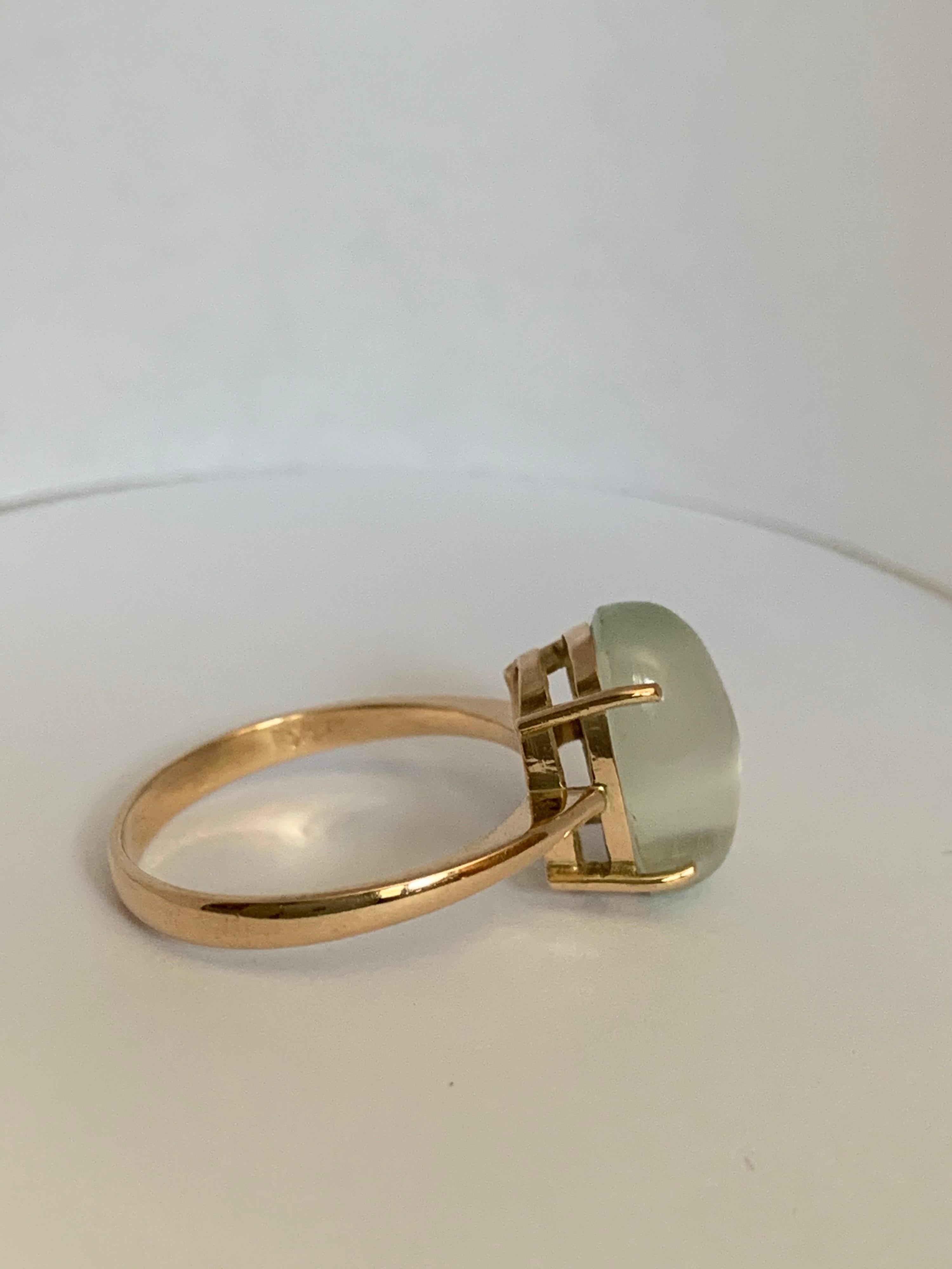 Sri Lanka Mondstein Gelbgold Ring (Cabochon)