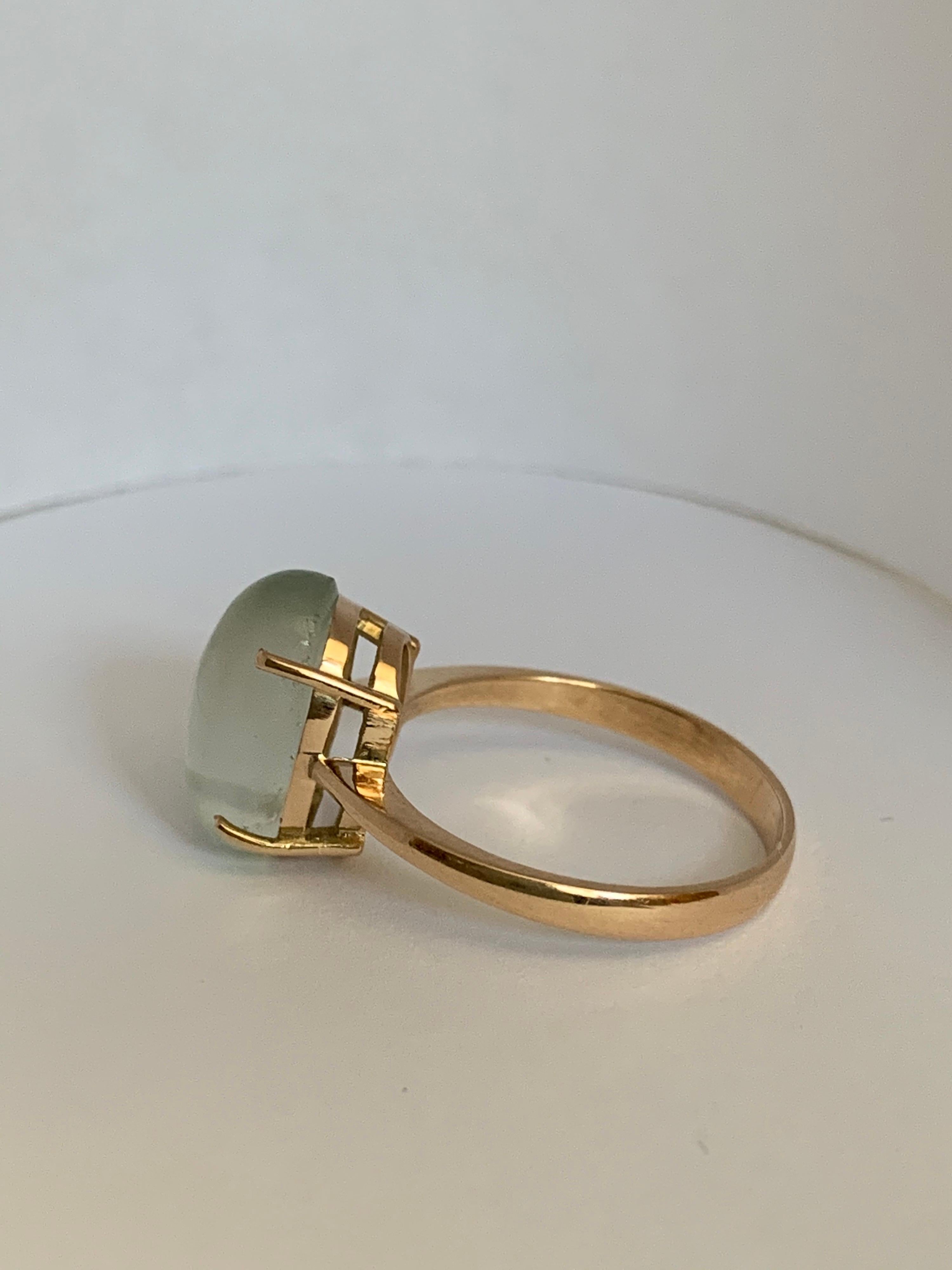Sri Lanka Mondstein Gelbgold Ring im Zustand „Neu“ in Trumbull, CT