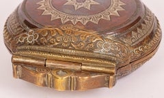 Sri Lankan Silver Inlay Copper and Brass Betel Lime Box