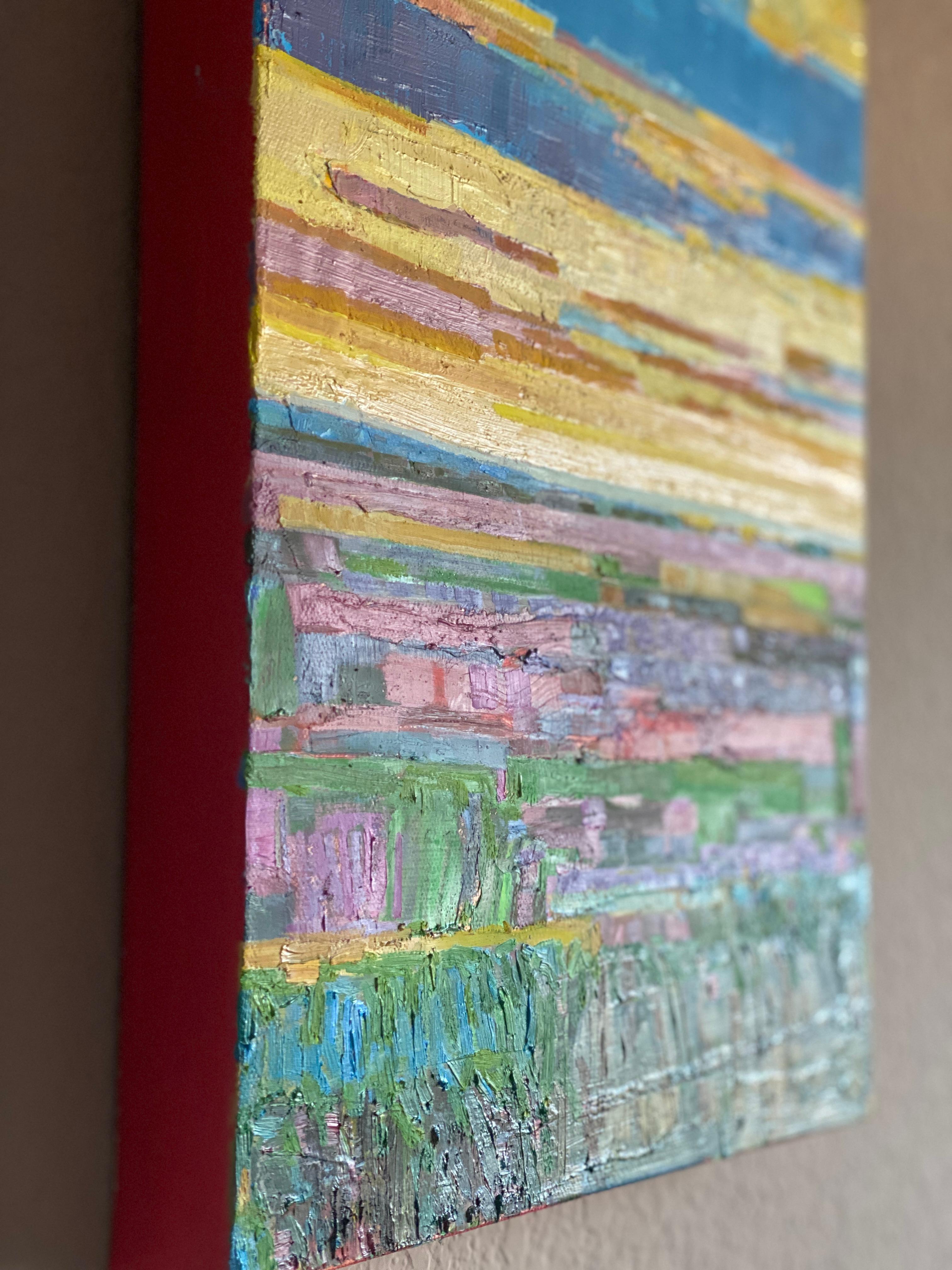 Campi di ara, pittura ad olio astratta - Painting di Srinivas Kathoju